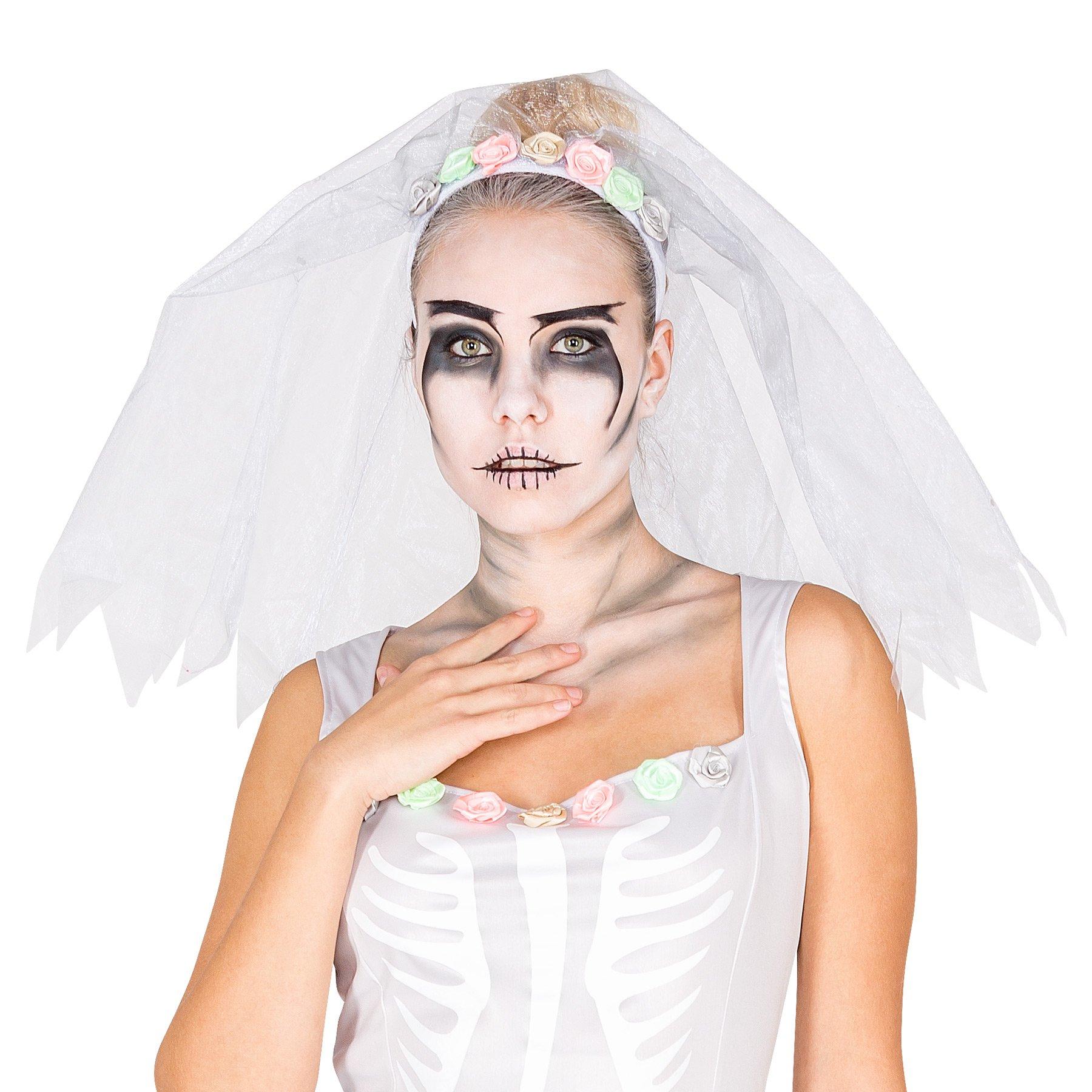 Tectake Frauenkostüm Brautkleid Skelett