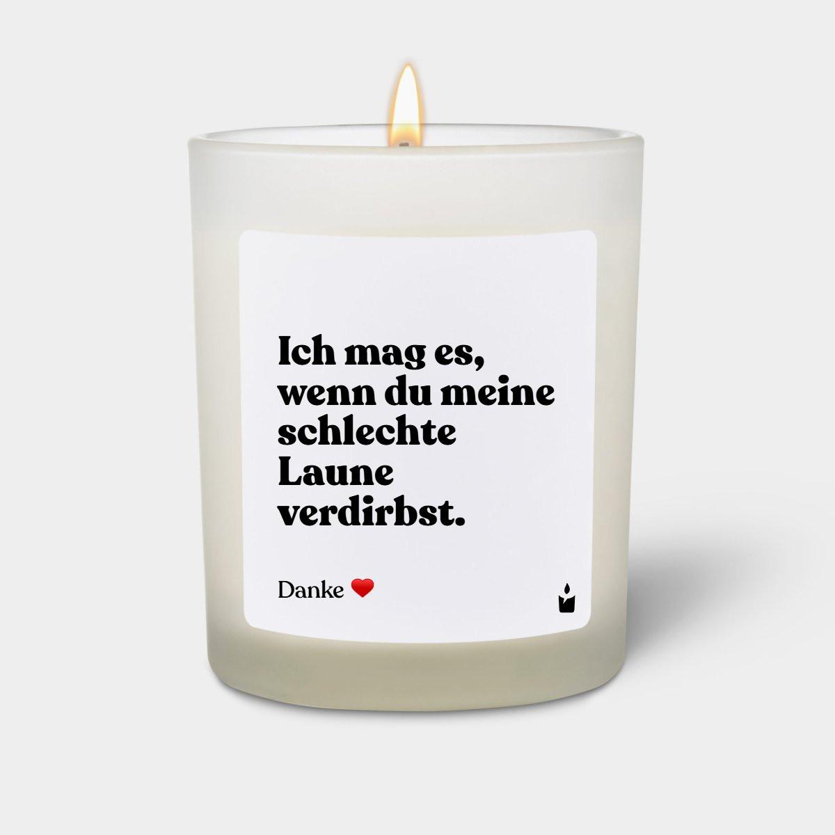 CandleHand Duftkerze Woody Ich mag es, wenn du meine schlechte Laune verdirbst.