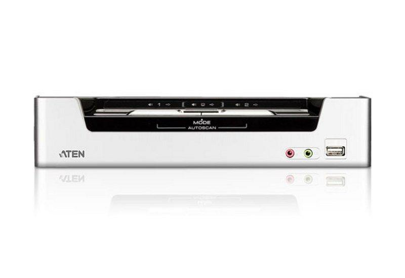 ATEN 2 Port KVM-Switch für USB-Eingabegeräte und HDMI-Grafik mit Tonübertragung und USB 2.0-Hub