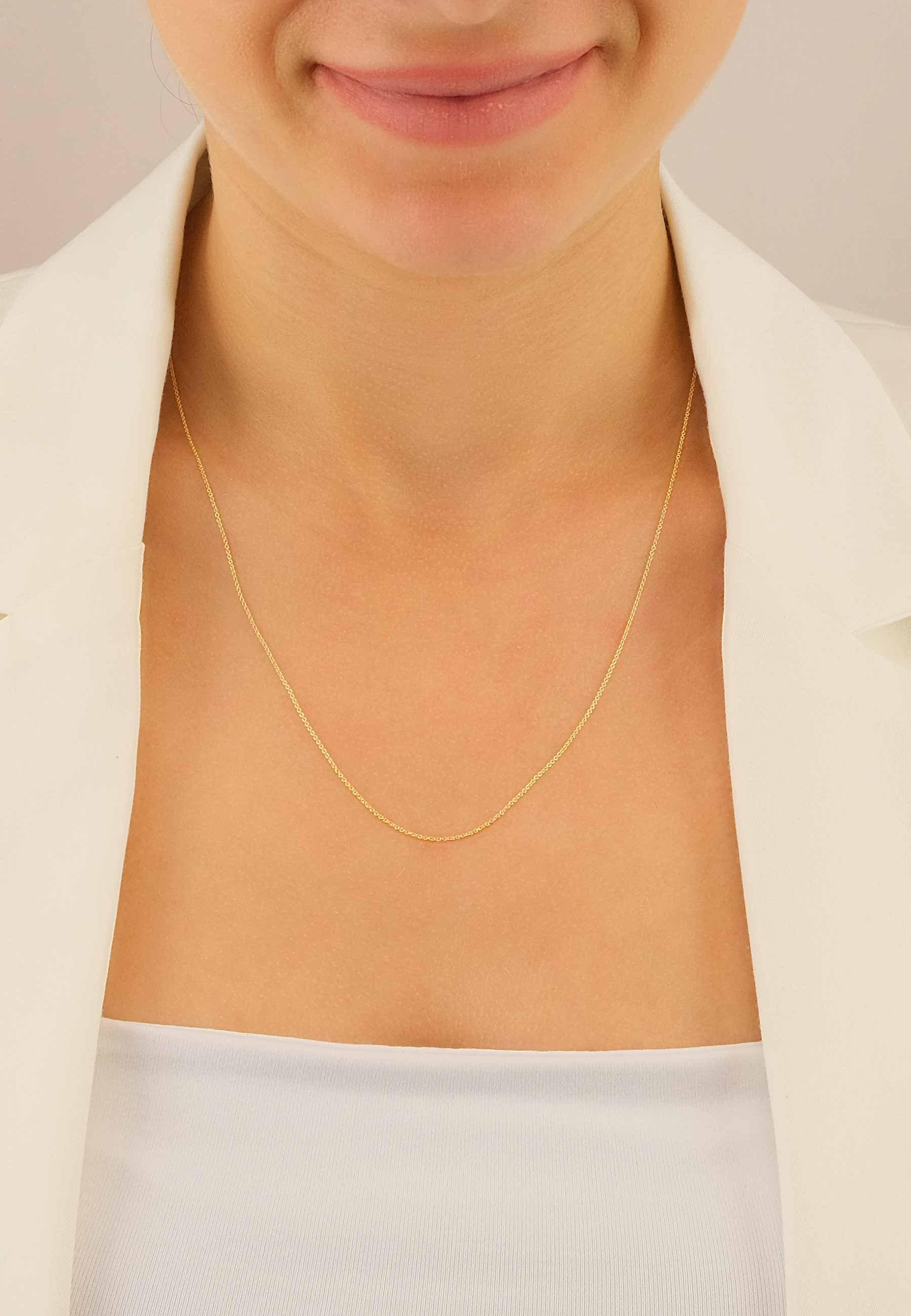 MUAU Schmuck Collier Rundanker Gelbgold 750, 0.9mm, 55cm