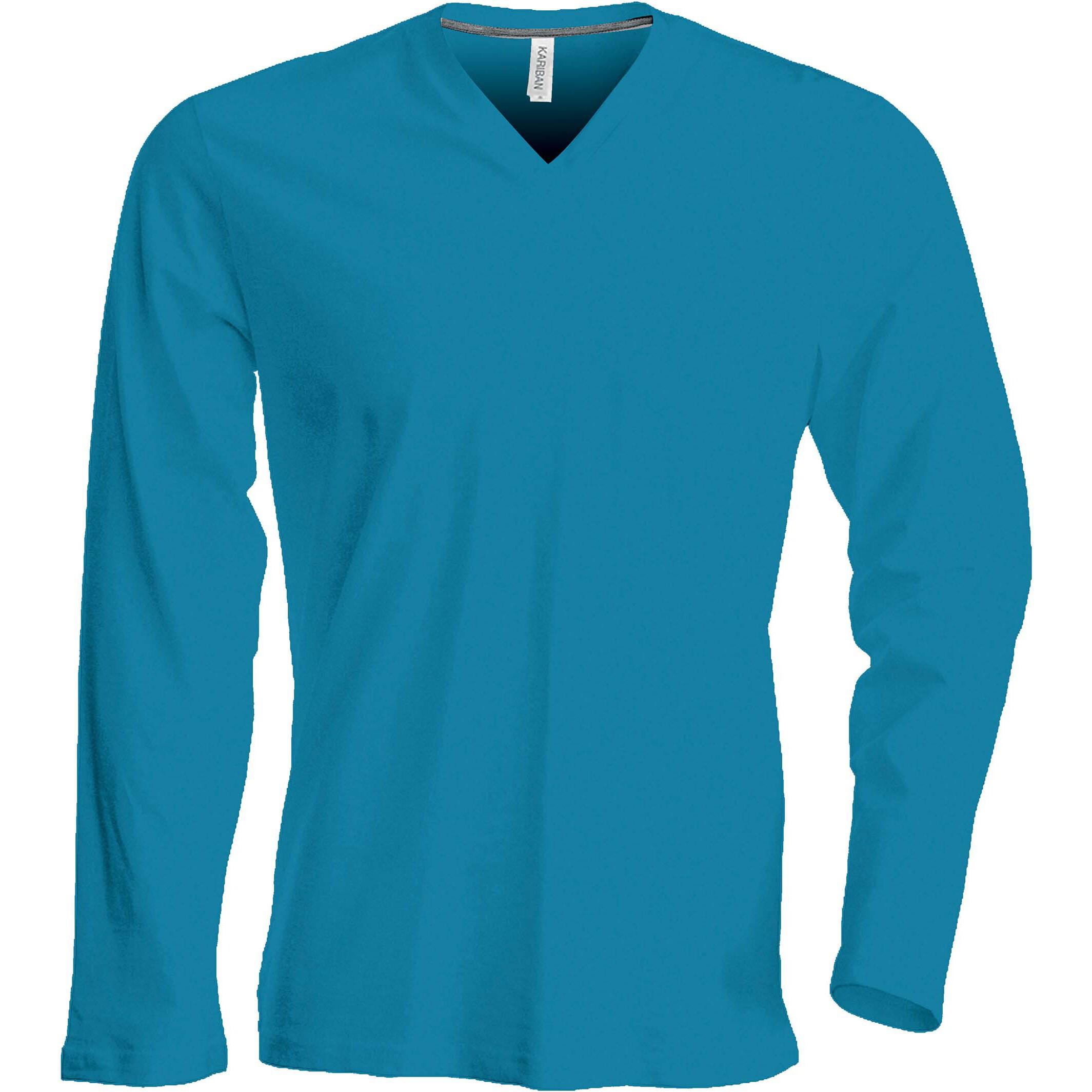Kariban Langarm V-Ausschnitt T-Shirt