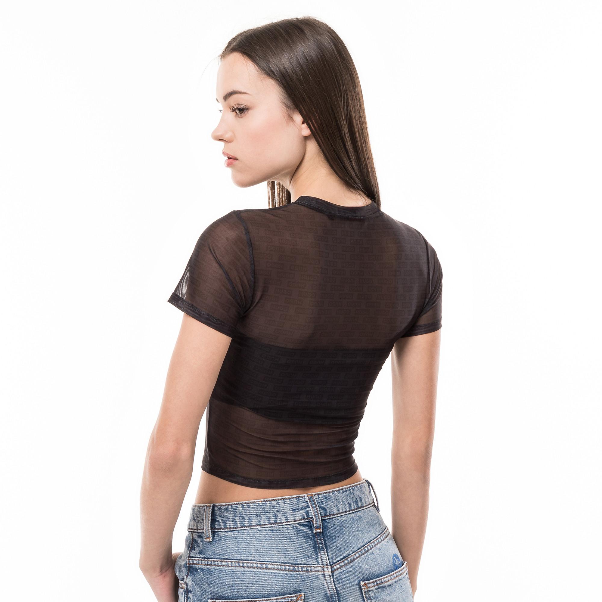 HUGO BLUE Dadini B Cropped Slim Fit Top mit Labelprint