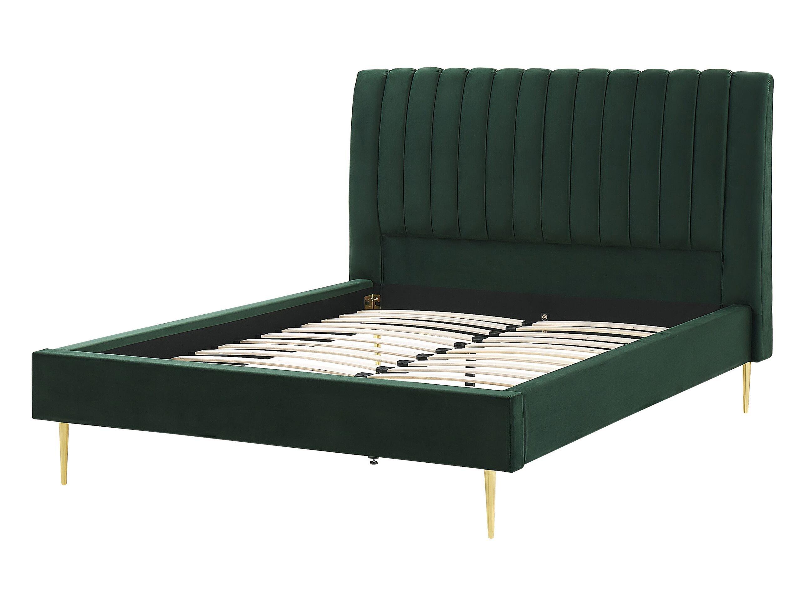 Beliani Bett mit Lattenrost aus Samtstoff Modern MARVILLE