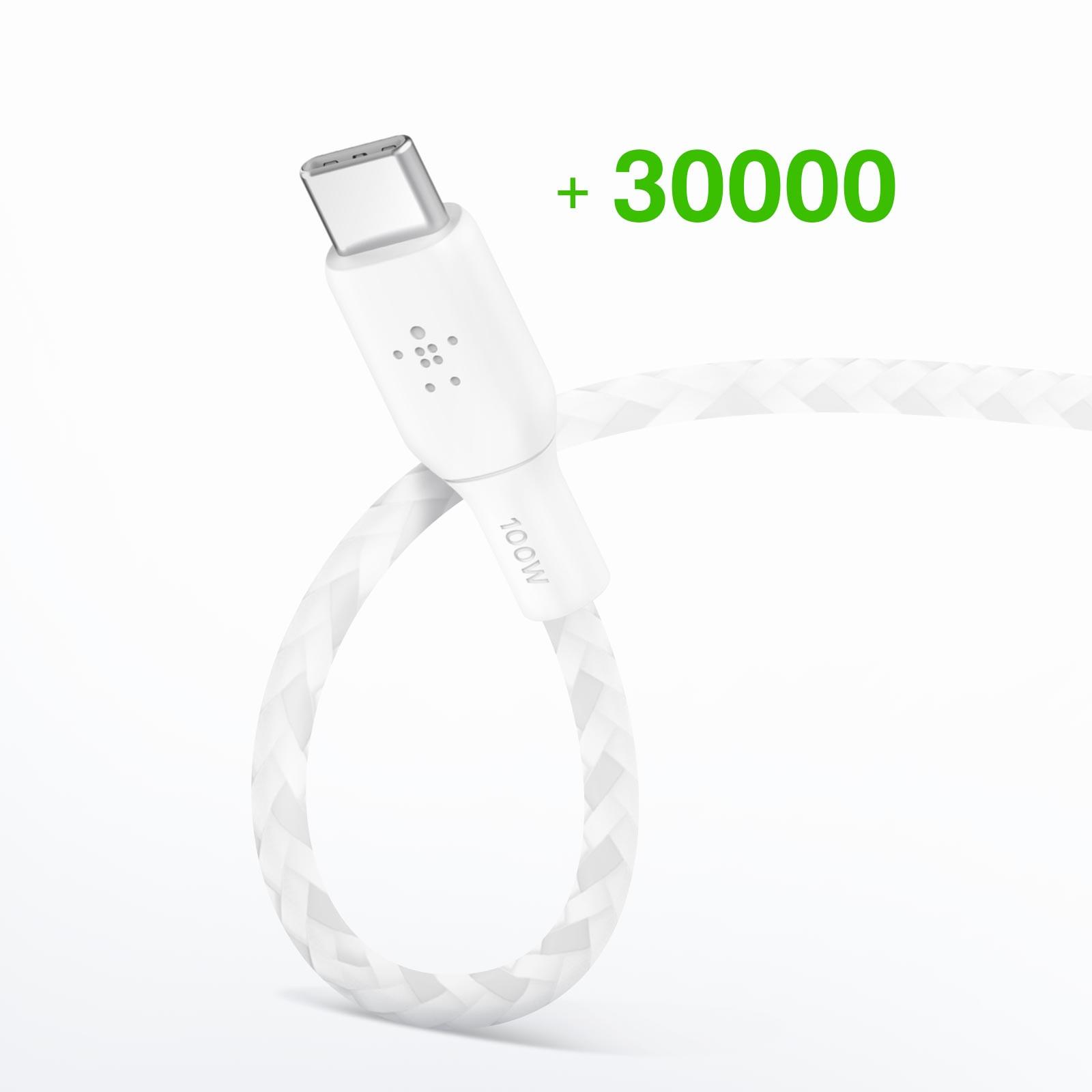 belkin Belkin 100W USB-C Kabel MacBook 3m Weiß