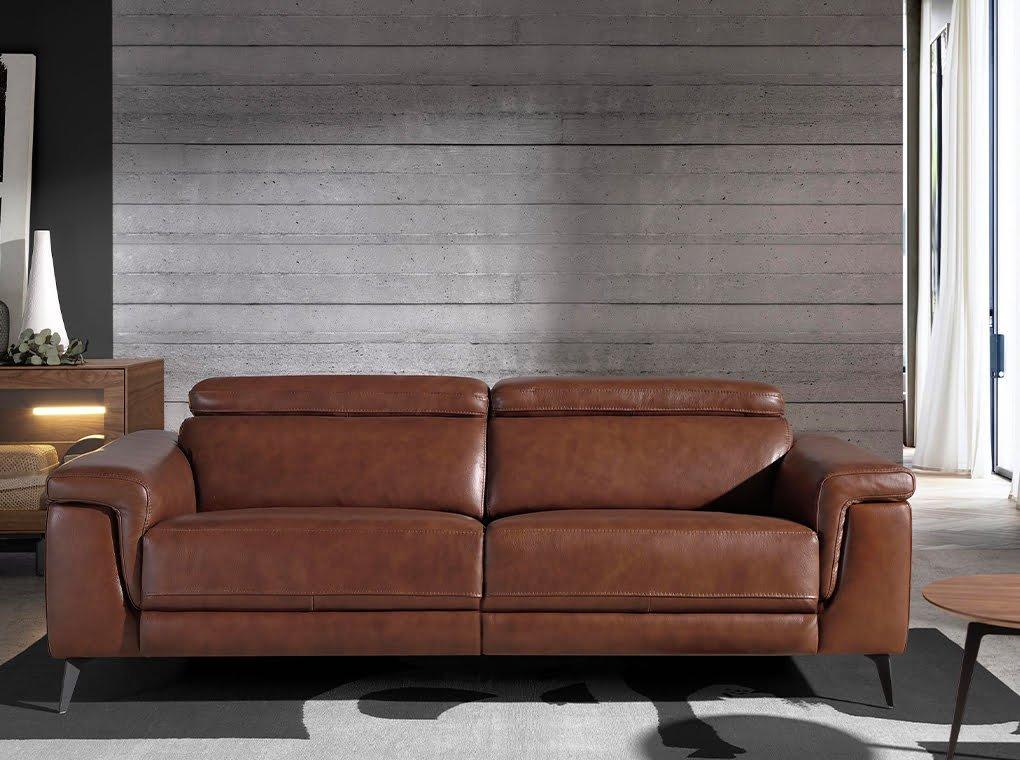 ANGEL CERDA 3-Sitzer-Sofa, gepolstert mit Rindsleder