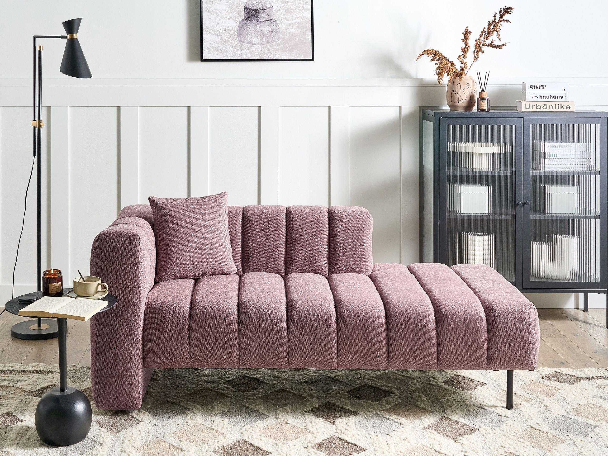 Beliani Linksseitige Chaiselounge aus Polyester Glamourös LANNILS