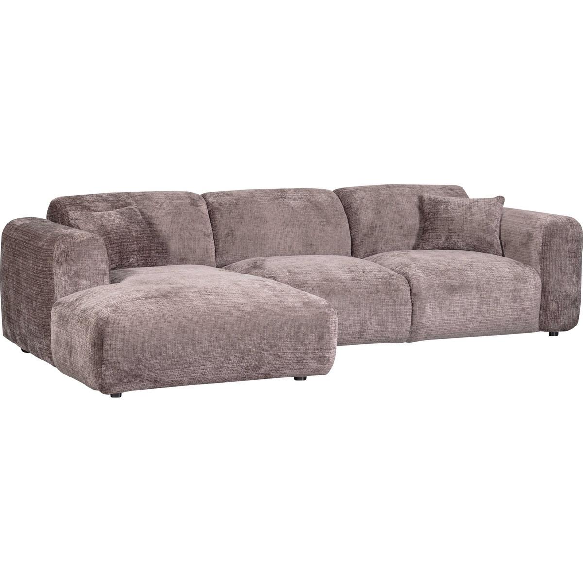 mutoni Ecksofa Cloud links gewebte Chenille tauperosa 280x165