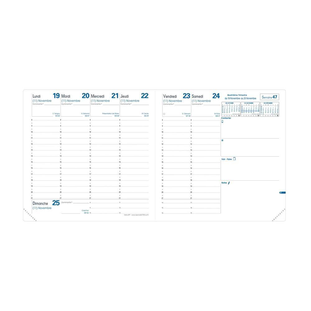 QUO-VADIS Quo Vadis - Einlagen Terminkalender - 2025 - Executif - Die Woche Planning - Französisch - Dez/Dez - 16x16 cm - Clairefontaine-Papier Weiß - Hergestellt in Frankreich
