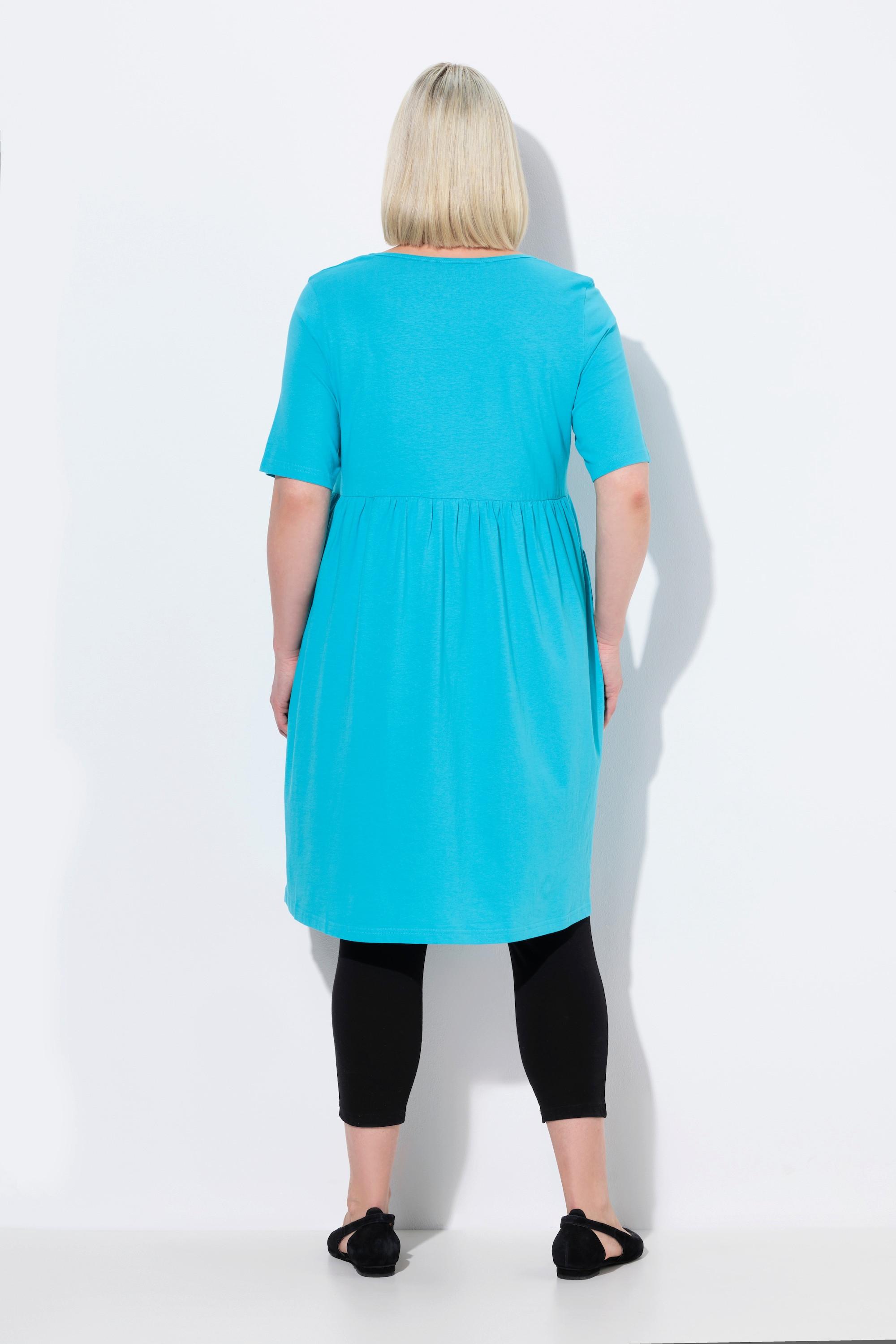 Ulla Popken A-Linie Carree-Ausschnitt Halbarm Kleid mit Taschen