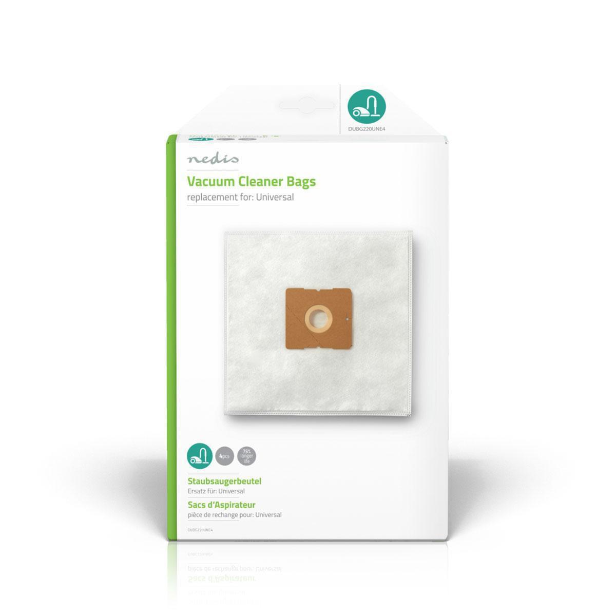 Nedis Staubsaugerbeutel | 4 Stk. | Synthetisch | Am häufigsten verkauft für: Universal | Weiß