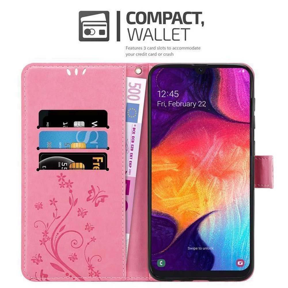 Cadorabo Hülle für Samsung Galaxy A50 4G / A50s / A30s Blumen Design Magnetverschluss