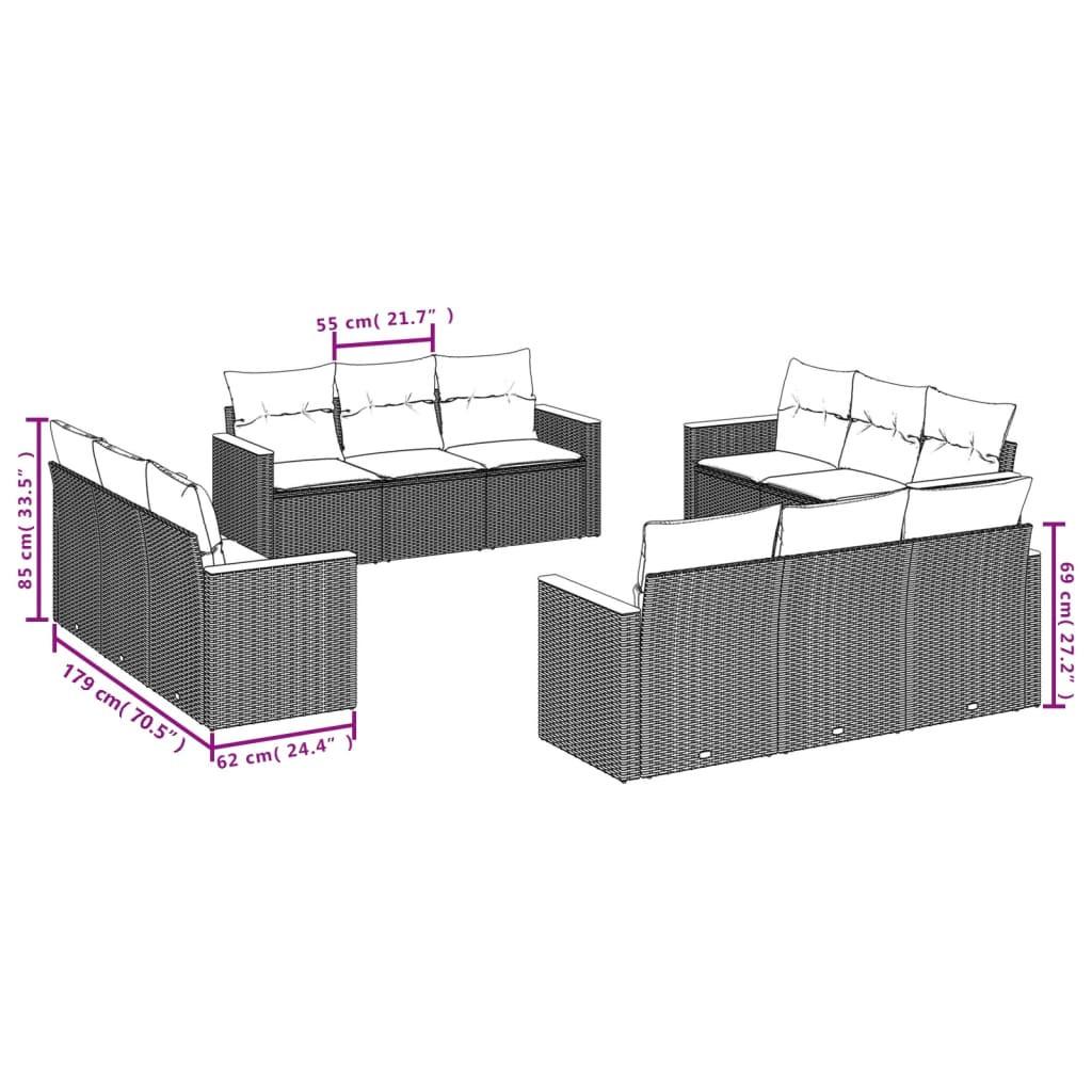 VidaXL Garten sofagarnitur poly-rattan