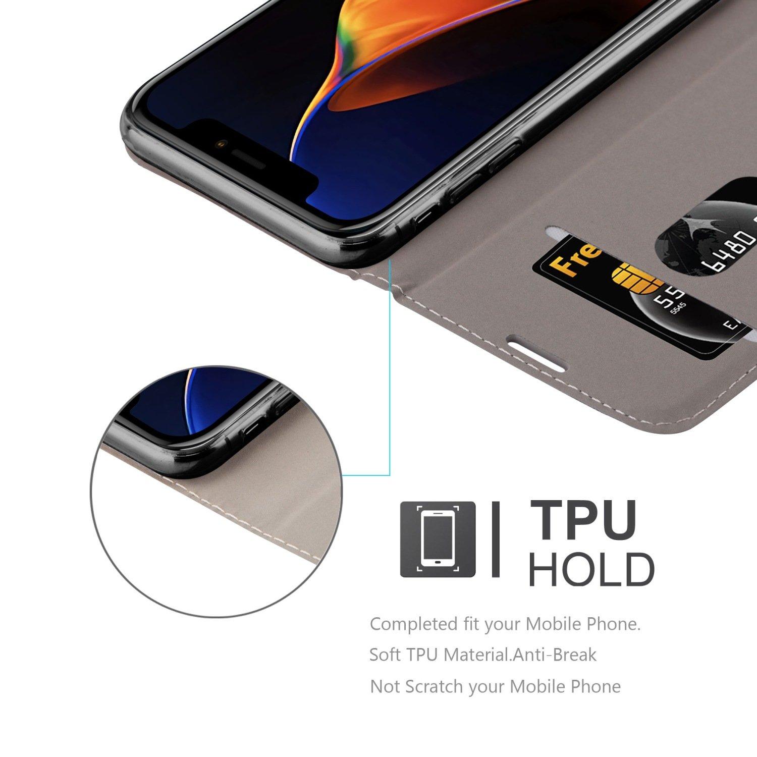 Cadorabo Cadorabo Hülle kompatibel mit Apple iPhone 13 MINI - Schutzhülle mit Magnetverschluss, Standfunktion und Kartenfach
