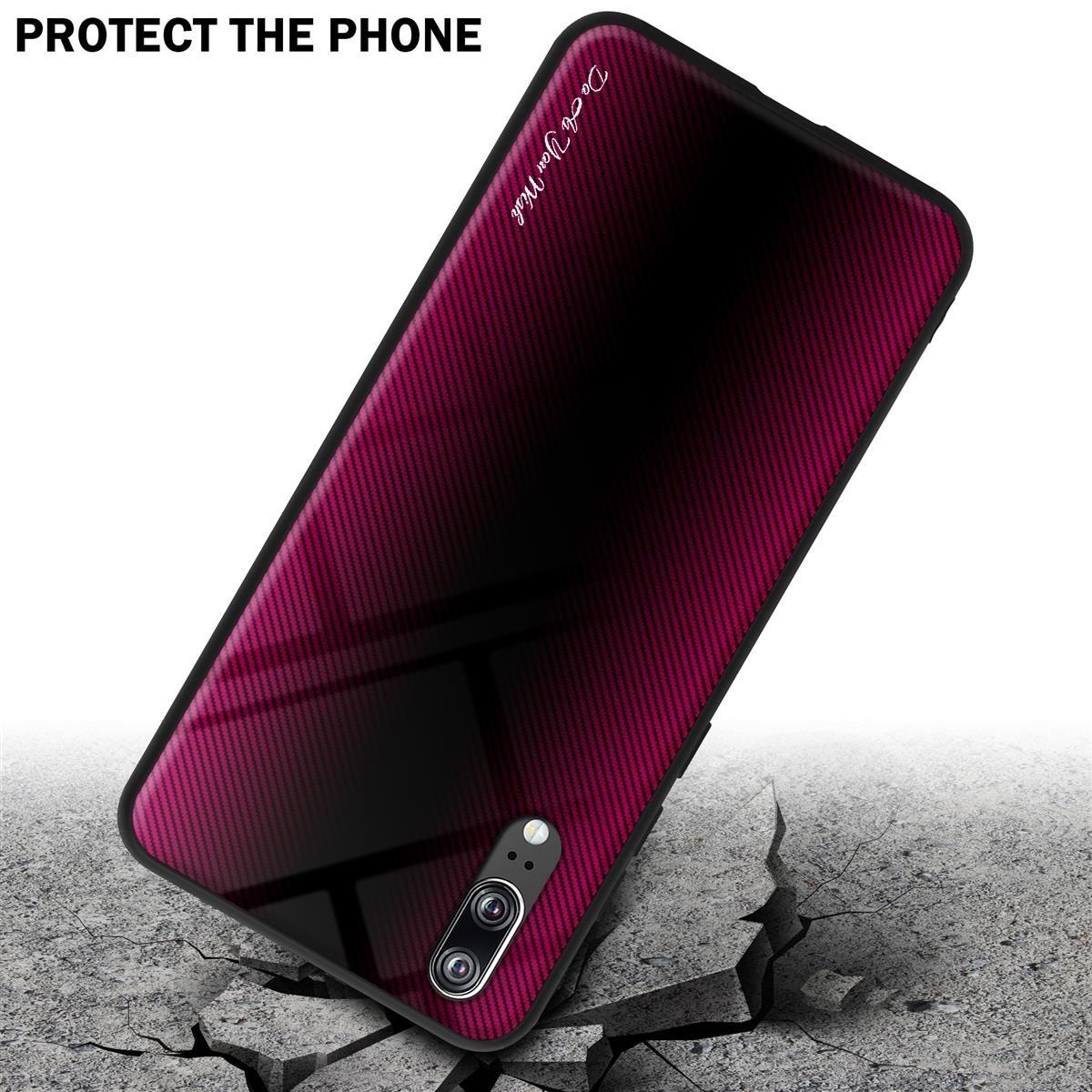 Cadorabo Hülle für Huawei P20 Streifen Optik