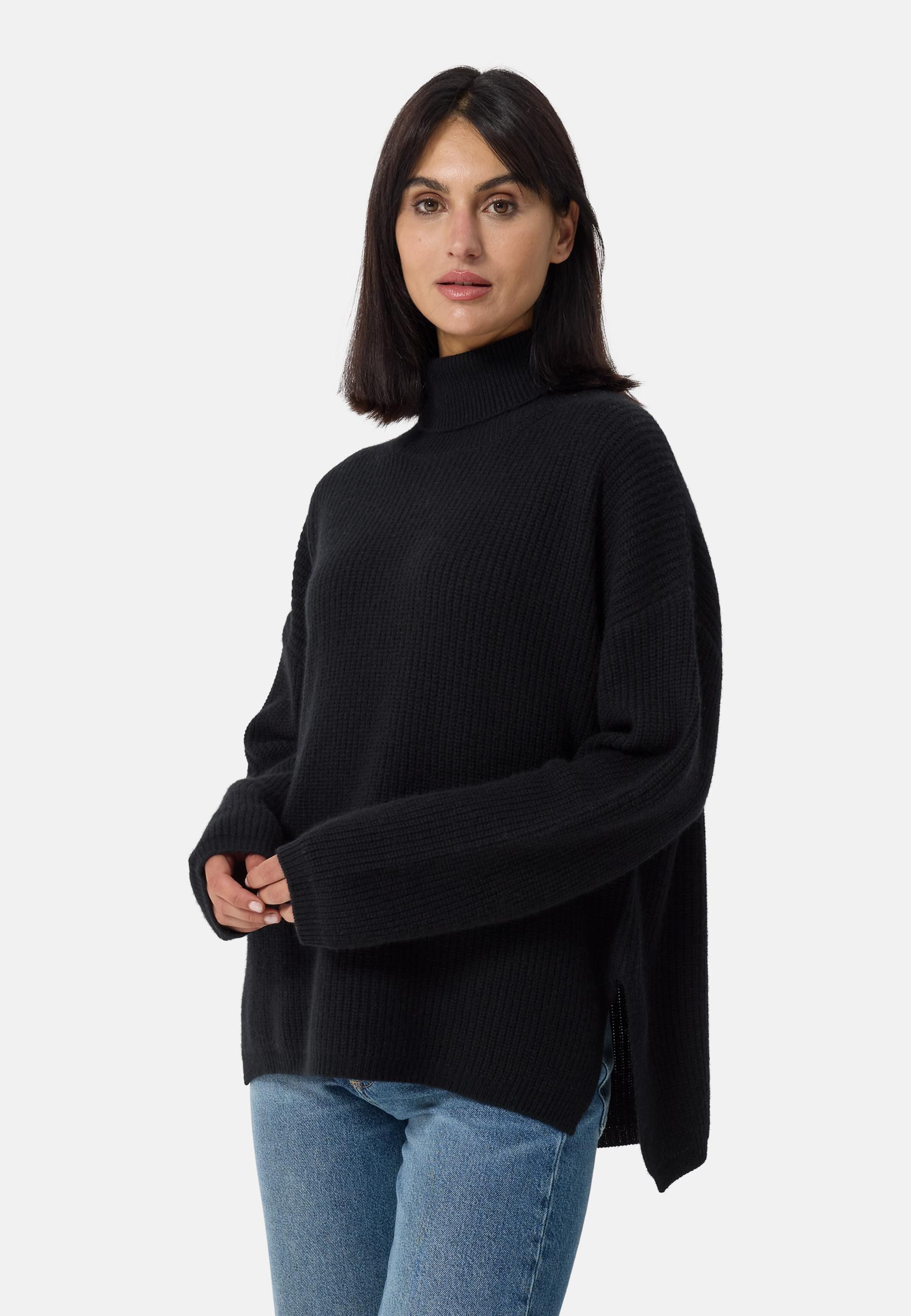 CASH-MERE.CH Wolle Kaschmir Oversize Style Rollkragen Pullover