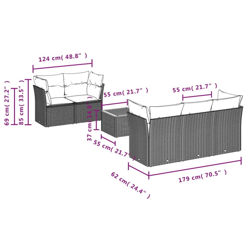 VidaXL Garten sofagarnitur poly-rattan