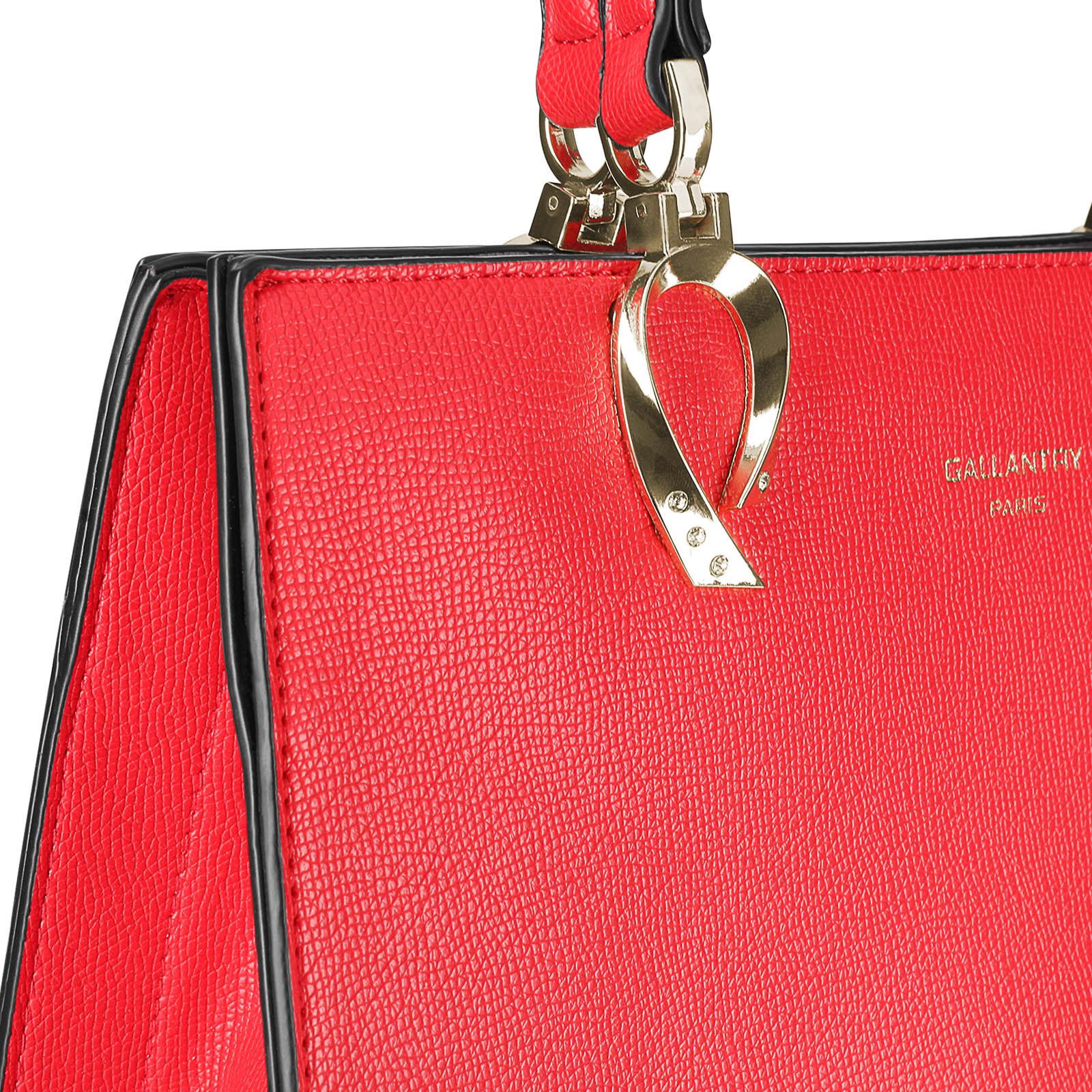 Gallantry Rote Handtasche aus genarbtem Kunstleder