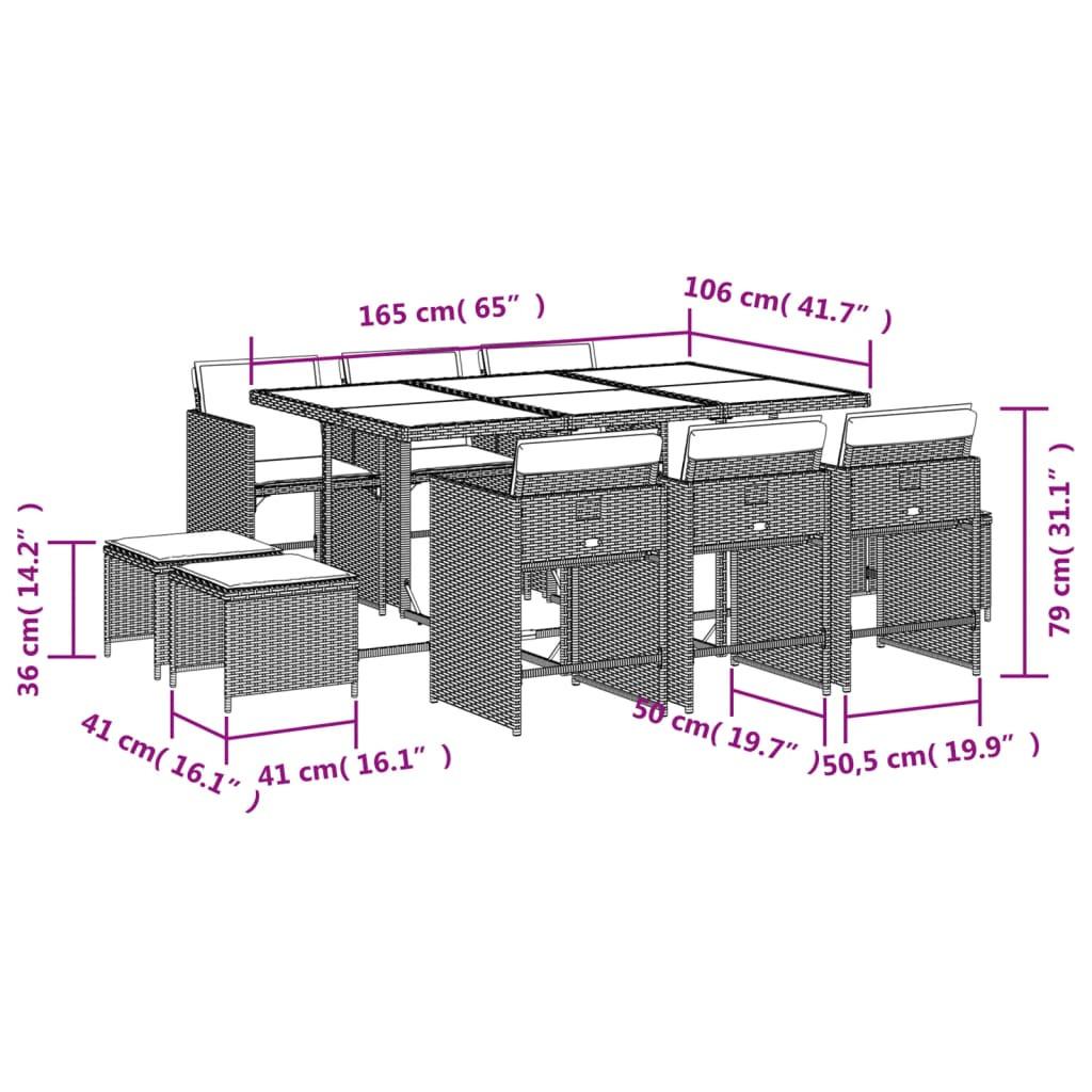 VidaXL Garten essgruppe poly-rattan
