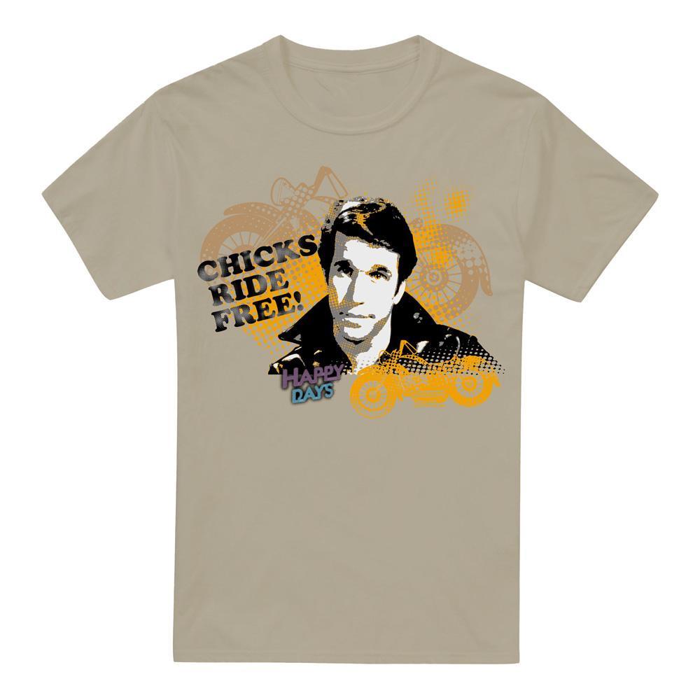 Happy Days Chicks Ride Free T-Shirt