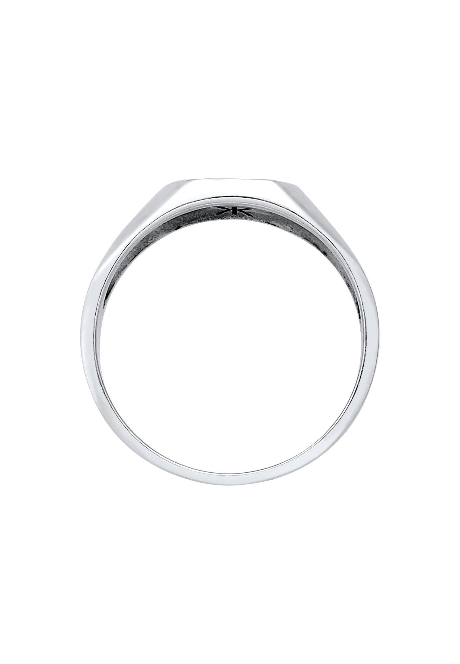 Kuzzoi Ring Basic Siegelring Quadrat Matt 925 Silber