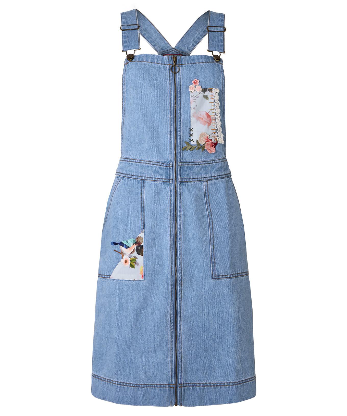 Joe Browns Geblümtes Denim Schürzenkleid mit Reissverschluss