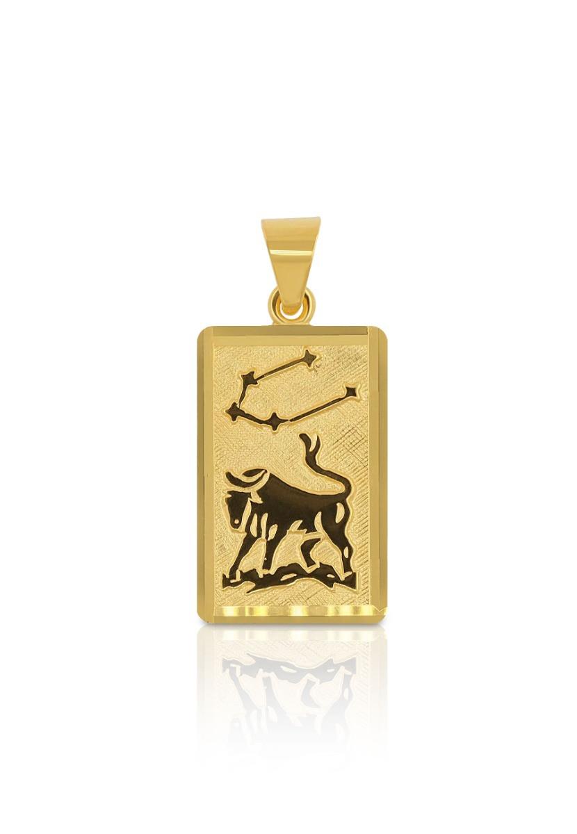 MUAU Schmuck Anhänger Sternzeichen Stier Gelbgold 750, 20x9mm
