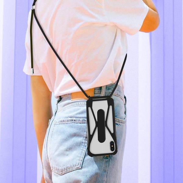 Avizar Universelle Handyhülle mit Kette Schwarz