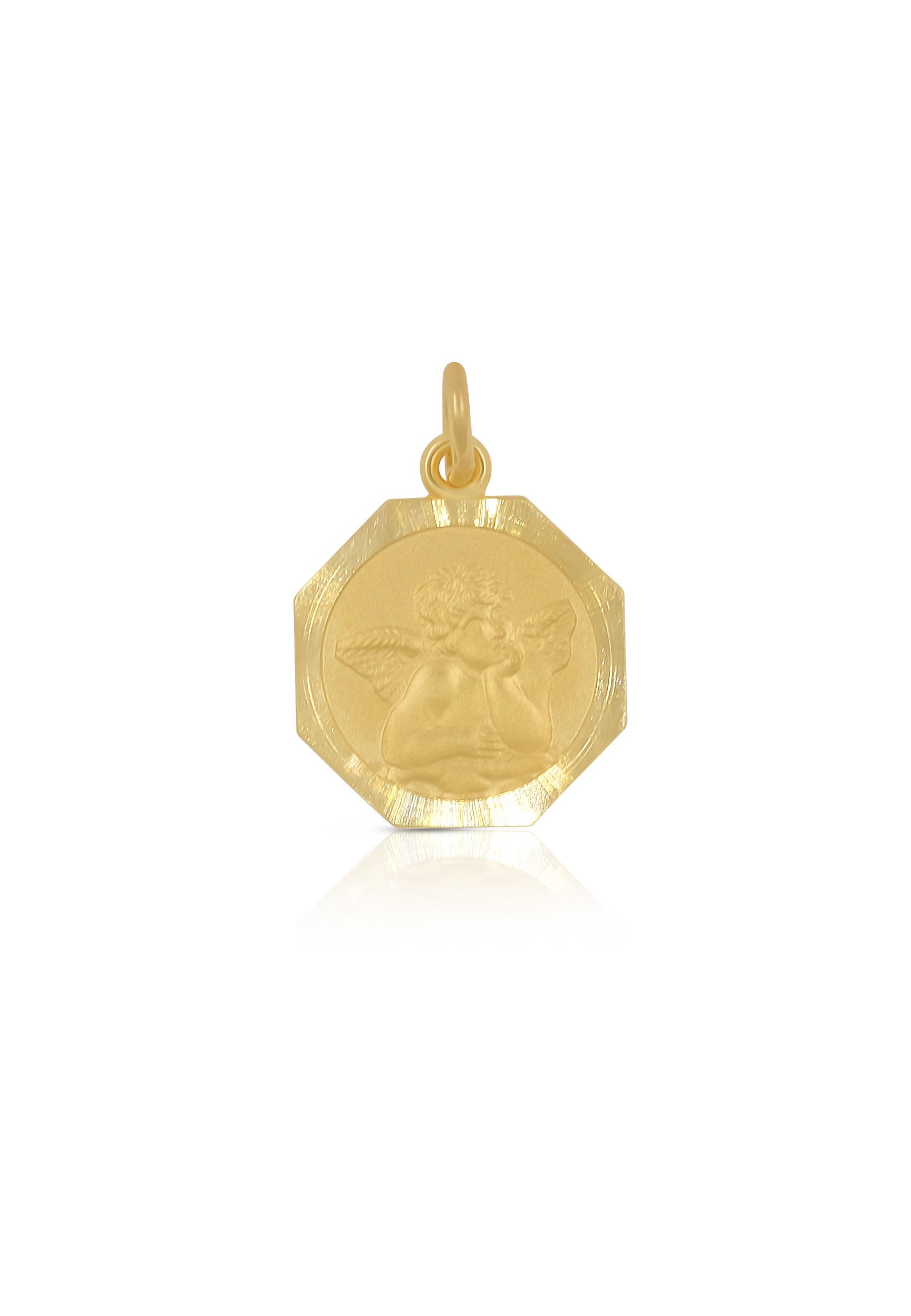 MUAU Schmuck Anhänger Schutzengel Gelbgold 750, 17x12mm