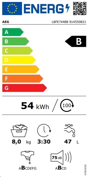 AEG L8FE74488 - Waschmaschine 8 kg, Ökomix, B