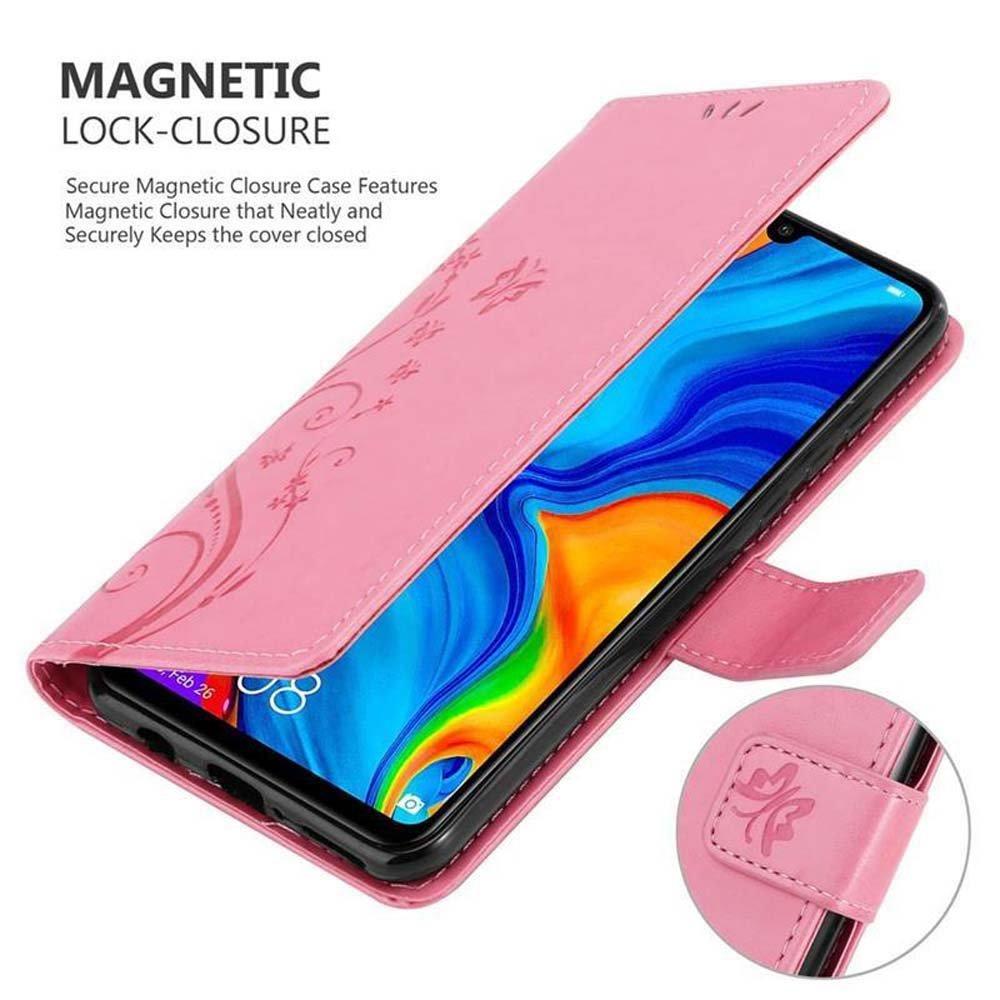 Cadorabo Hülle für Huawei P30 LITE Blumen Design Magnetverschluss