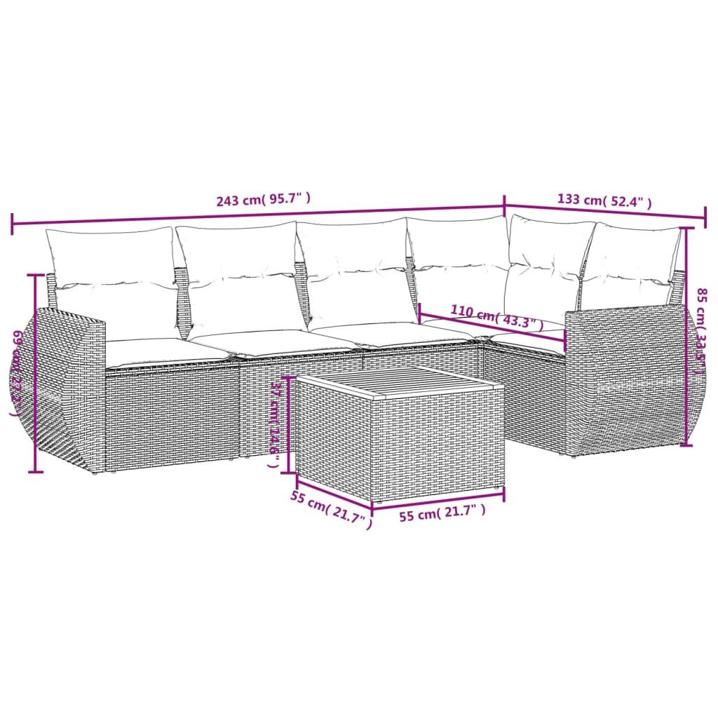 VidaXL Garten sofagarnitur poly-rattan