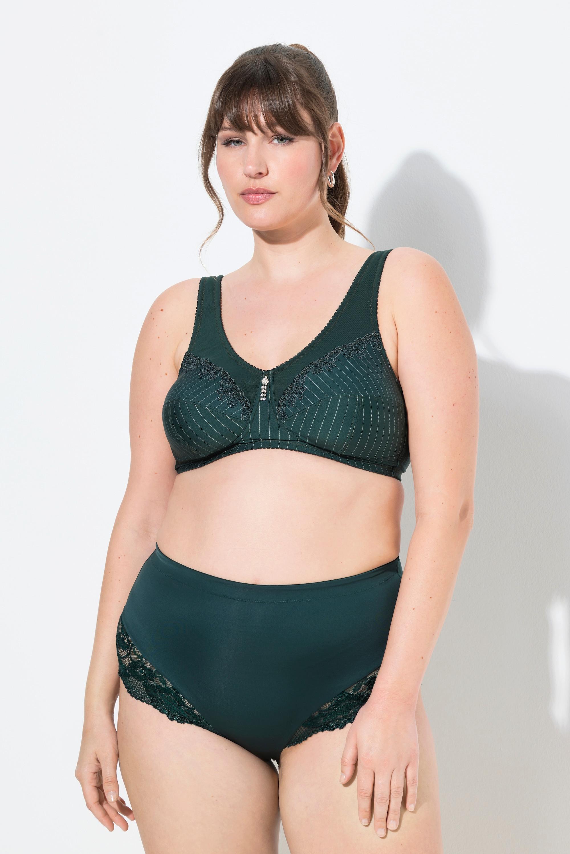 Ulla Popken Midislip, transparente Spitze, hinten gerafft