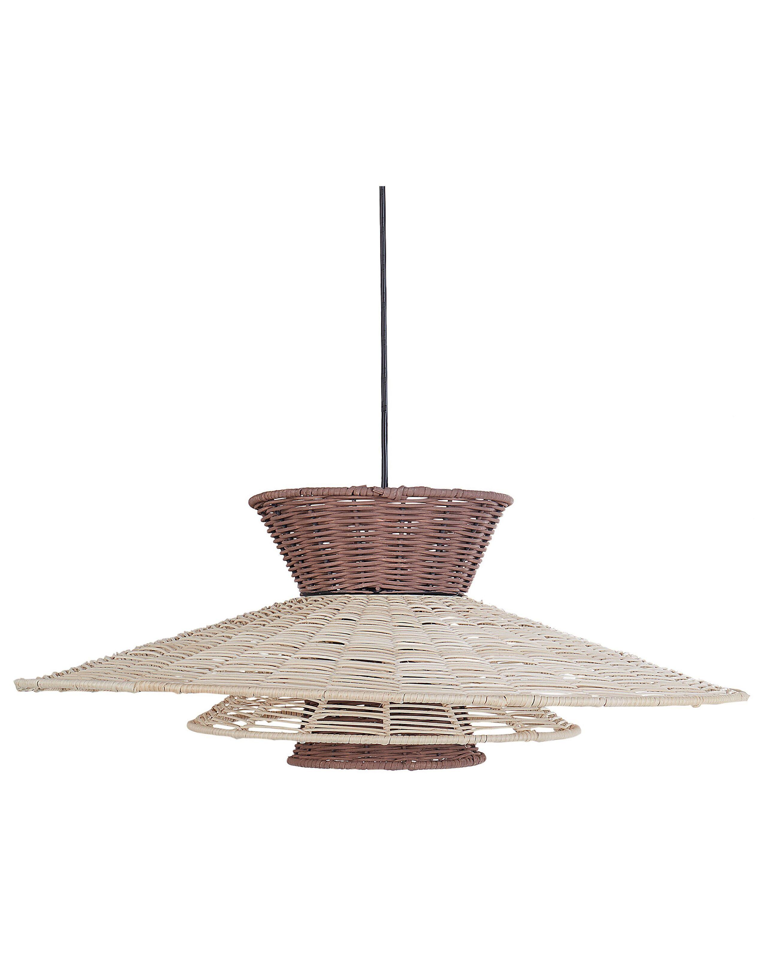 Beliani Hängelampe aus Rattan Boho KABOMPO