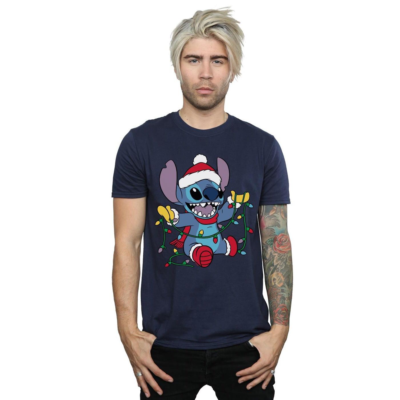 Disney Lilo and Stitch Christmas Lights T-Shirt