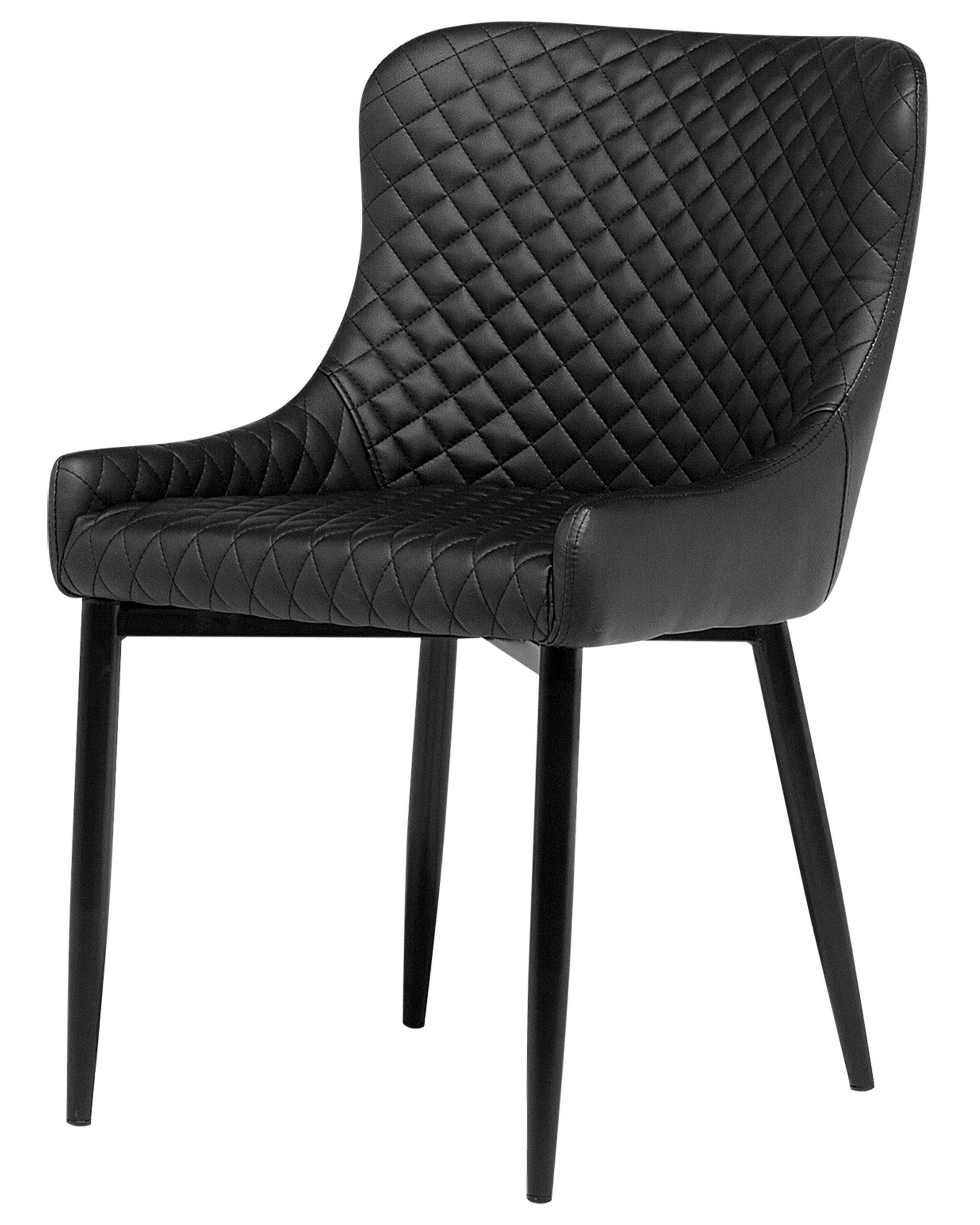 Beliani Esszimmerstuhl 2er Set aus Kunstleder Glamourös SOLANO