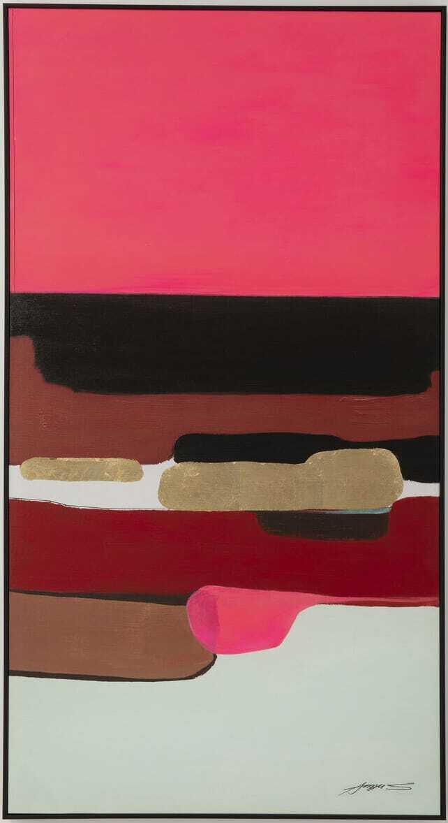 KARE Design Gerahmtes Bild Abstract Shapes pink 73x143