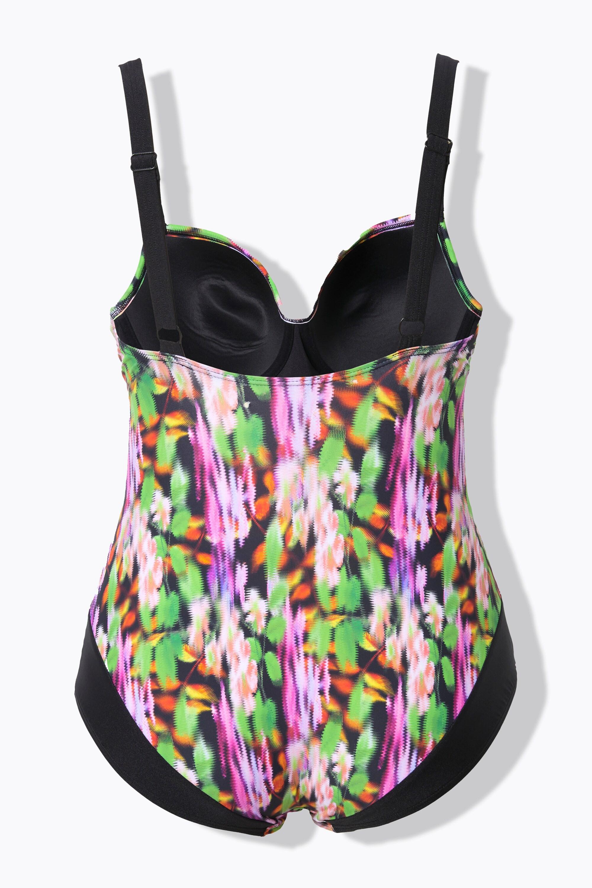 Ulla Popken Badeanzug, Softcups, Wickeloptik, recycelt