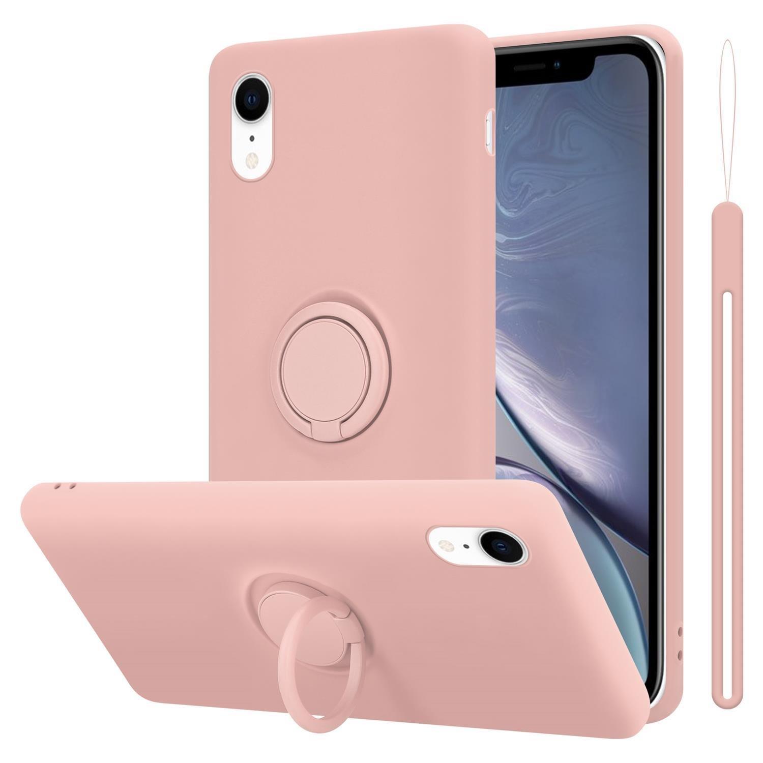 Cadorabo Hülle für Apple iPhone XR TPU Silikon mit Ring Liquid