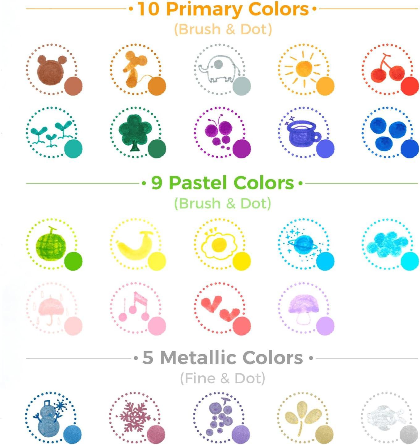 Ohuhu Kumimi Punktmarker für Kinder (24 Stk.)