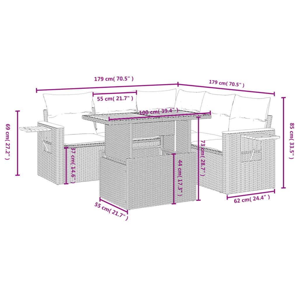 VidaXL Garten sofagarnitur poly-rattan