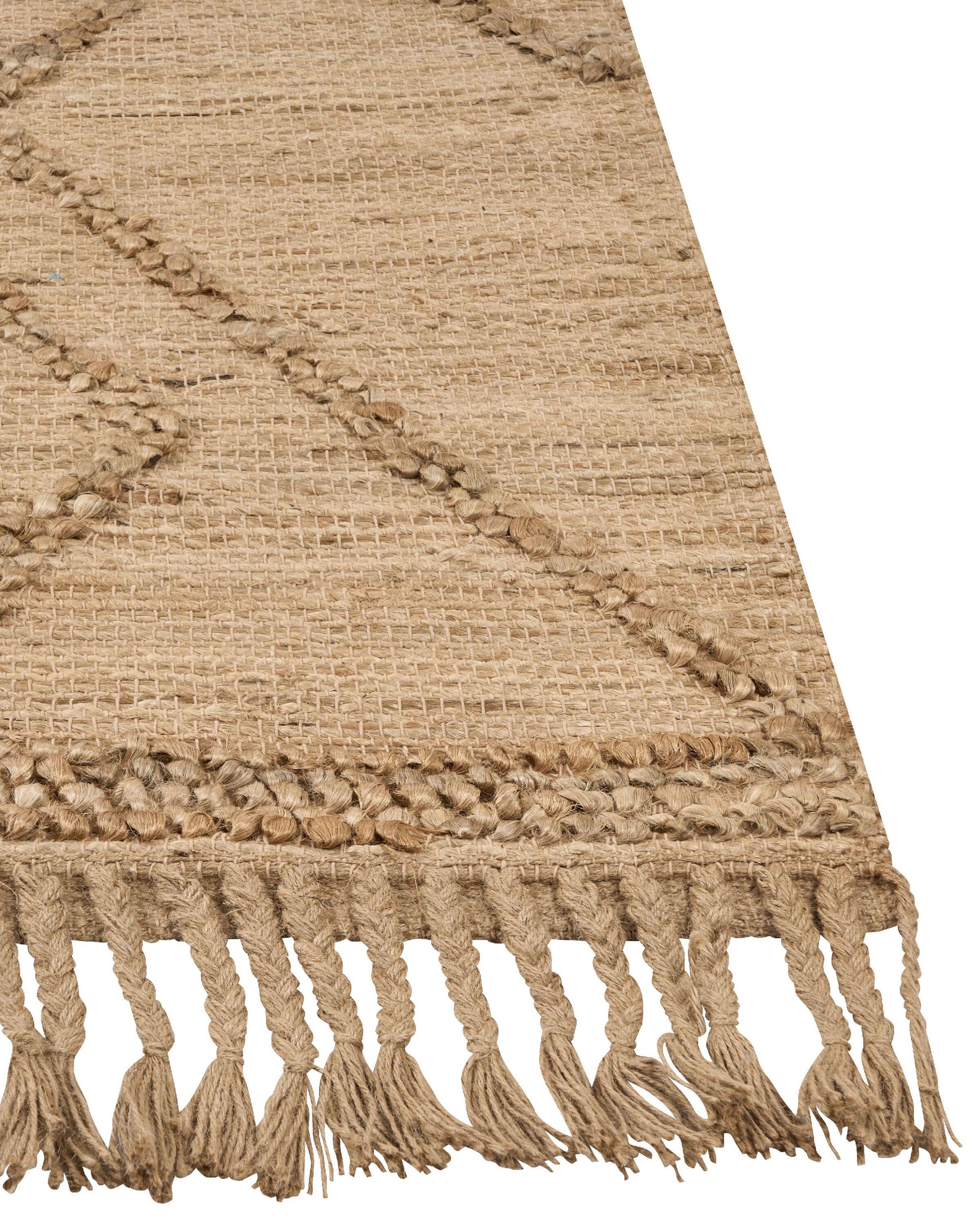Beliani Teppich aus Jute Boho HANDERE