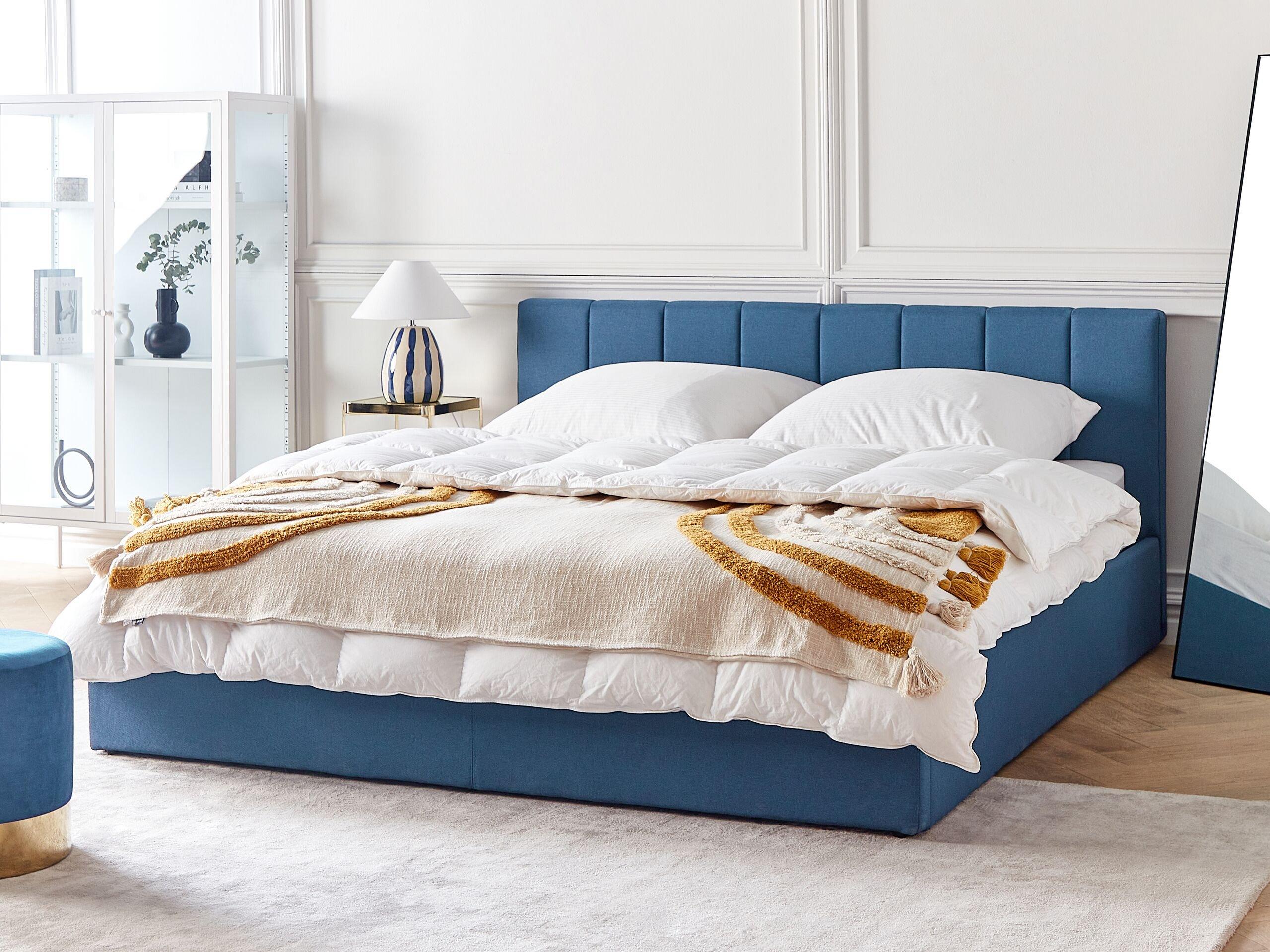 Beliani Bett mit Bettkasten aus Polyester Modern DREUX