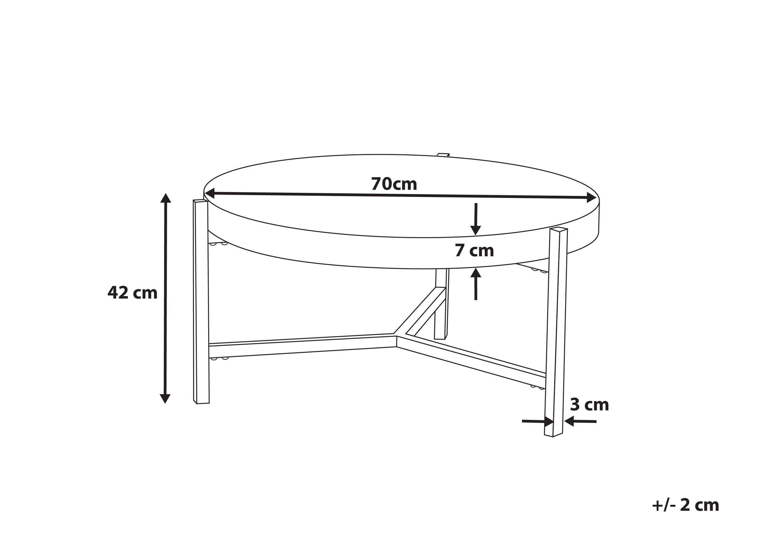 Beliani Couchtisch aus MDF-Platte Industriell BONITA