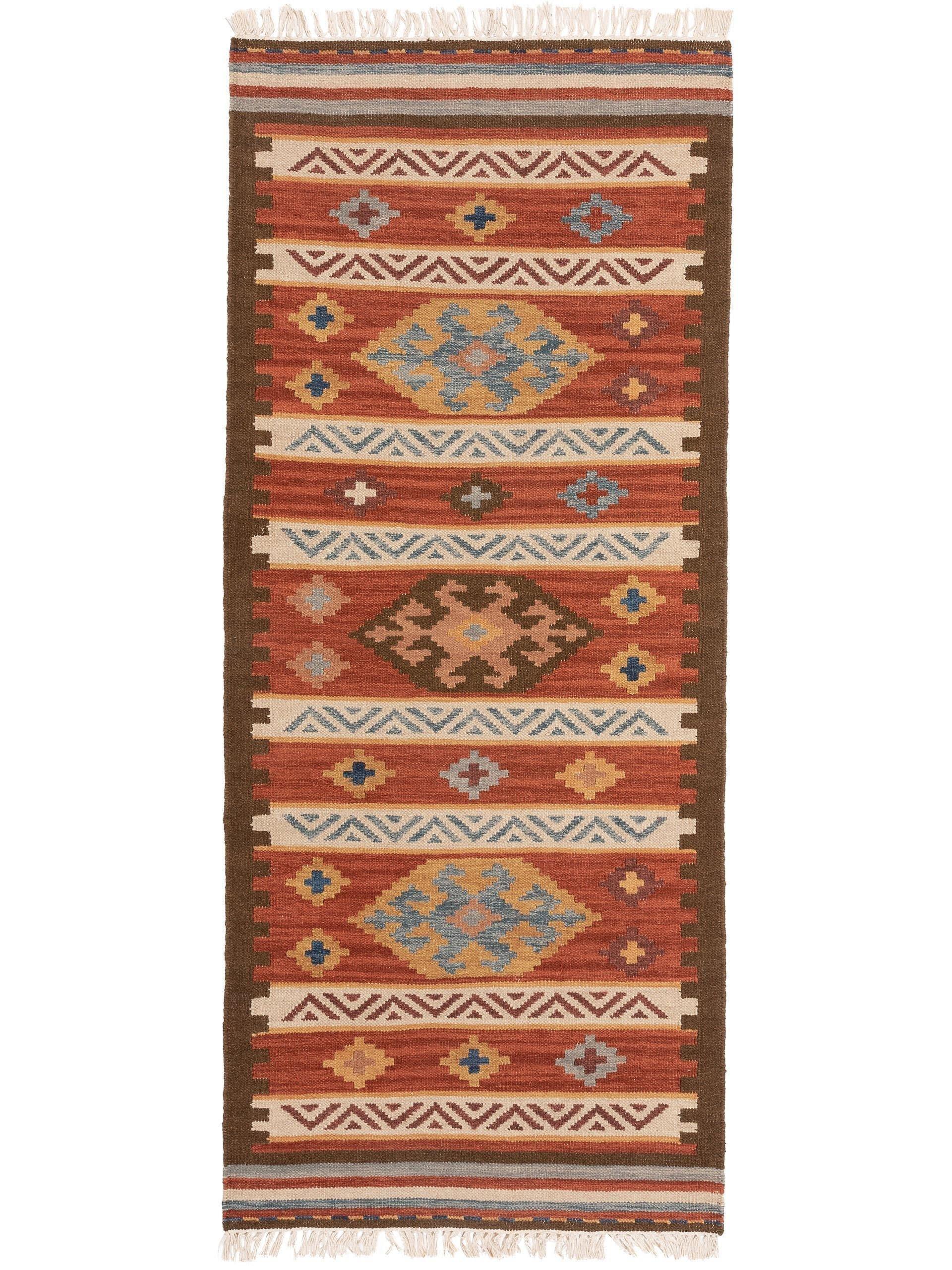 Benuta Handgewebter Kelim Zohra MulticolorRot