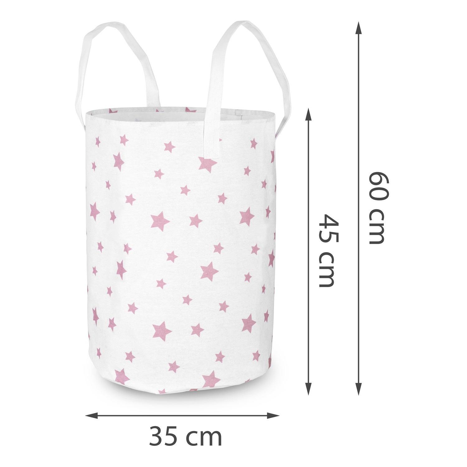 B2X Spielzeugkorb Nukido - Weiß mit Sternen