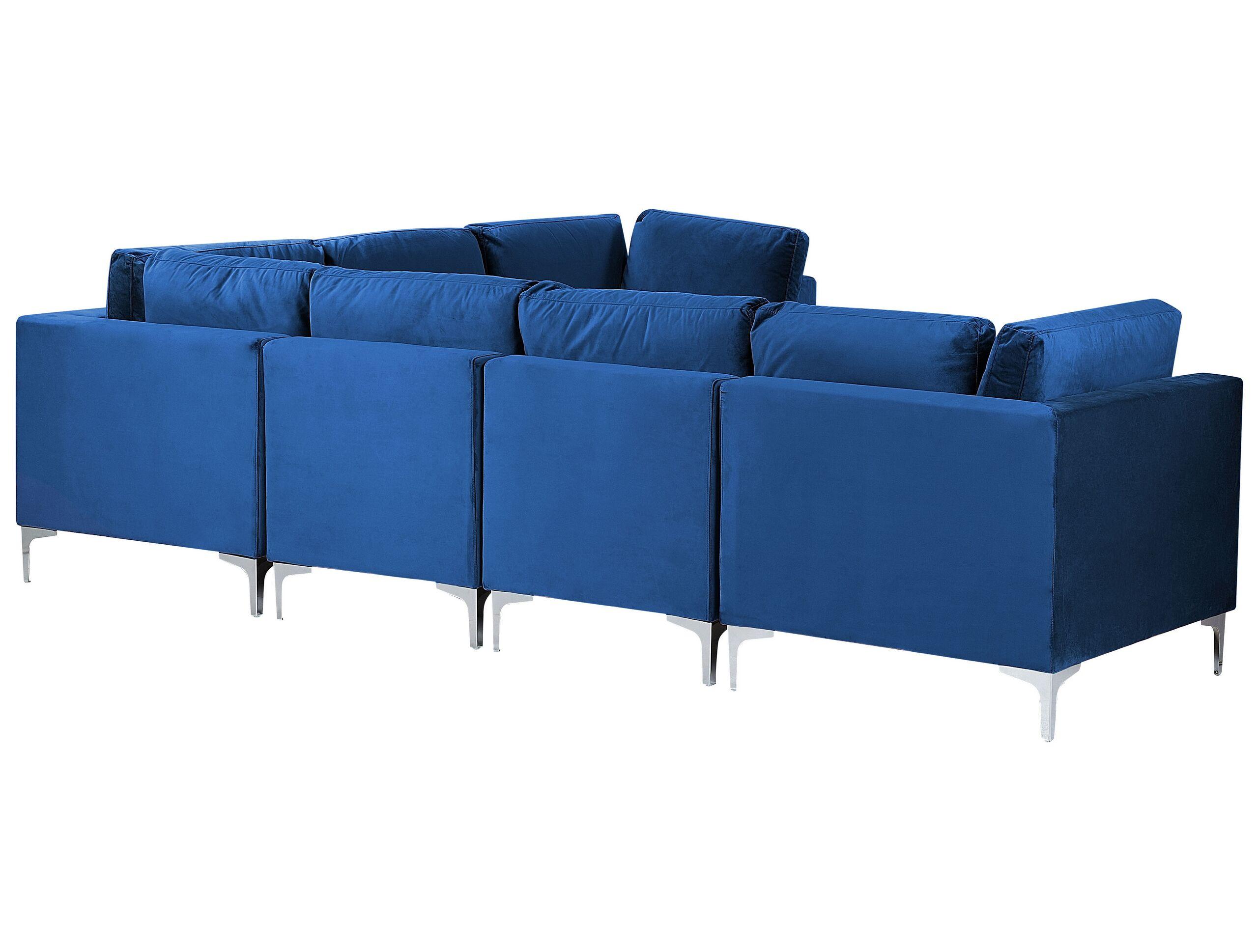 Beliani Ecksofa aus Samtstoff Modern EVJA