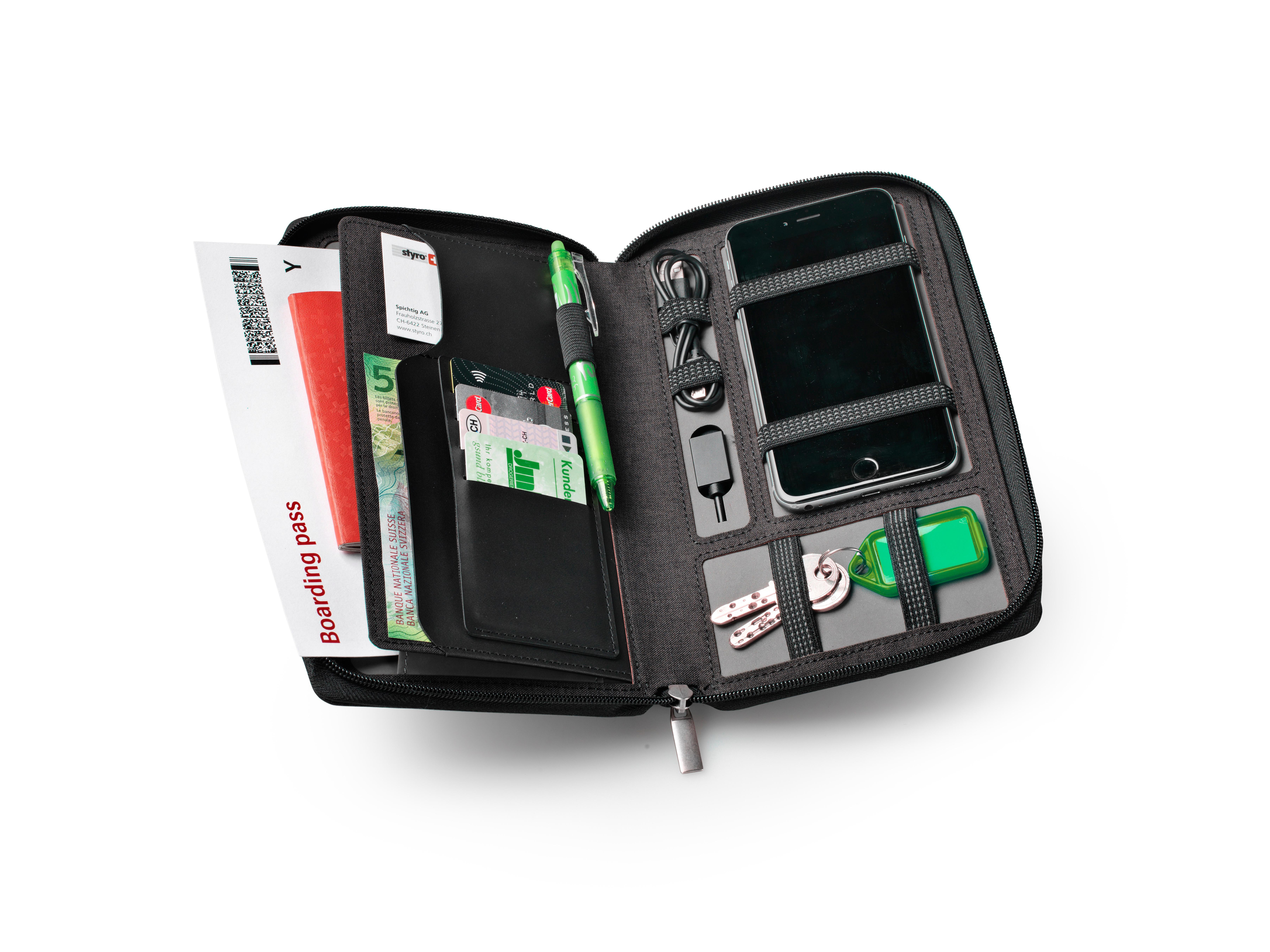 dufco by styro Reisemappe mit Powerbank 4000 mAh