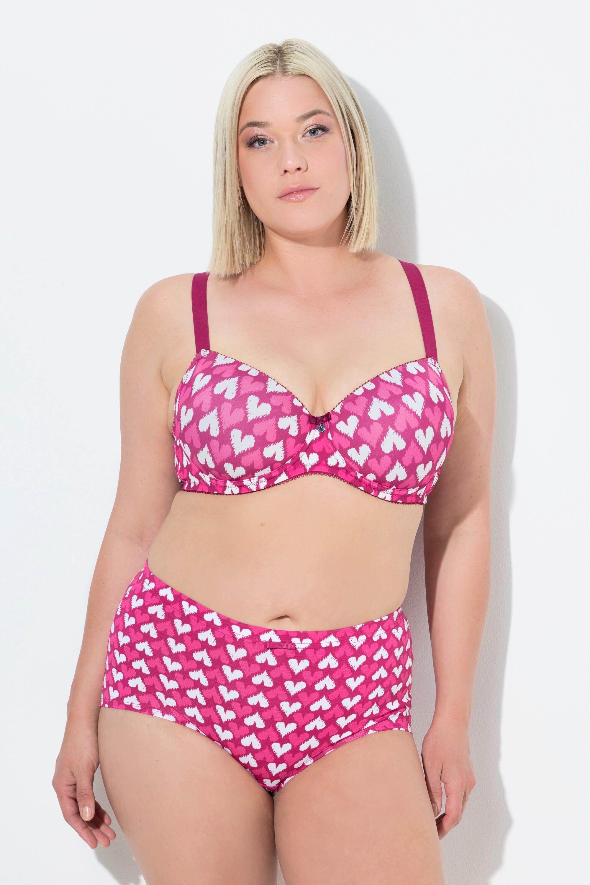 Ulla Popken Bügel-BH, Herzen, Softcups, Cup B - F