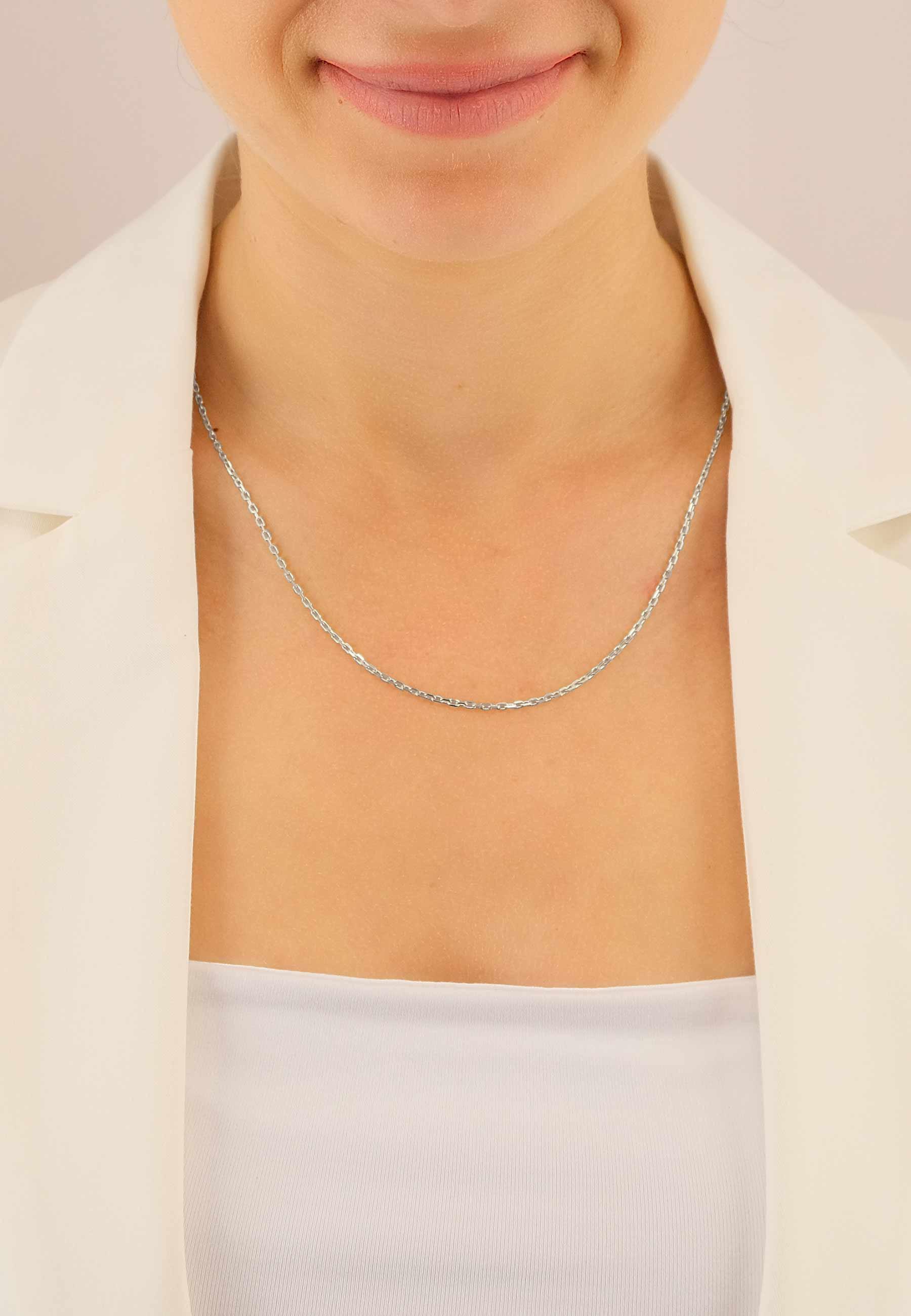 MUAU Schmuck Collier Anker Weissgold 750, 1.8mm, 50cm