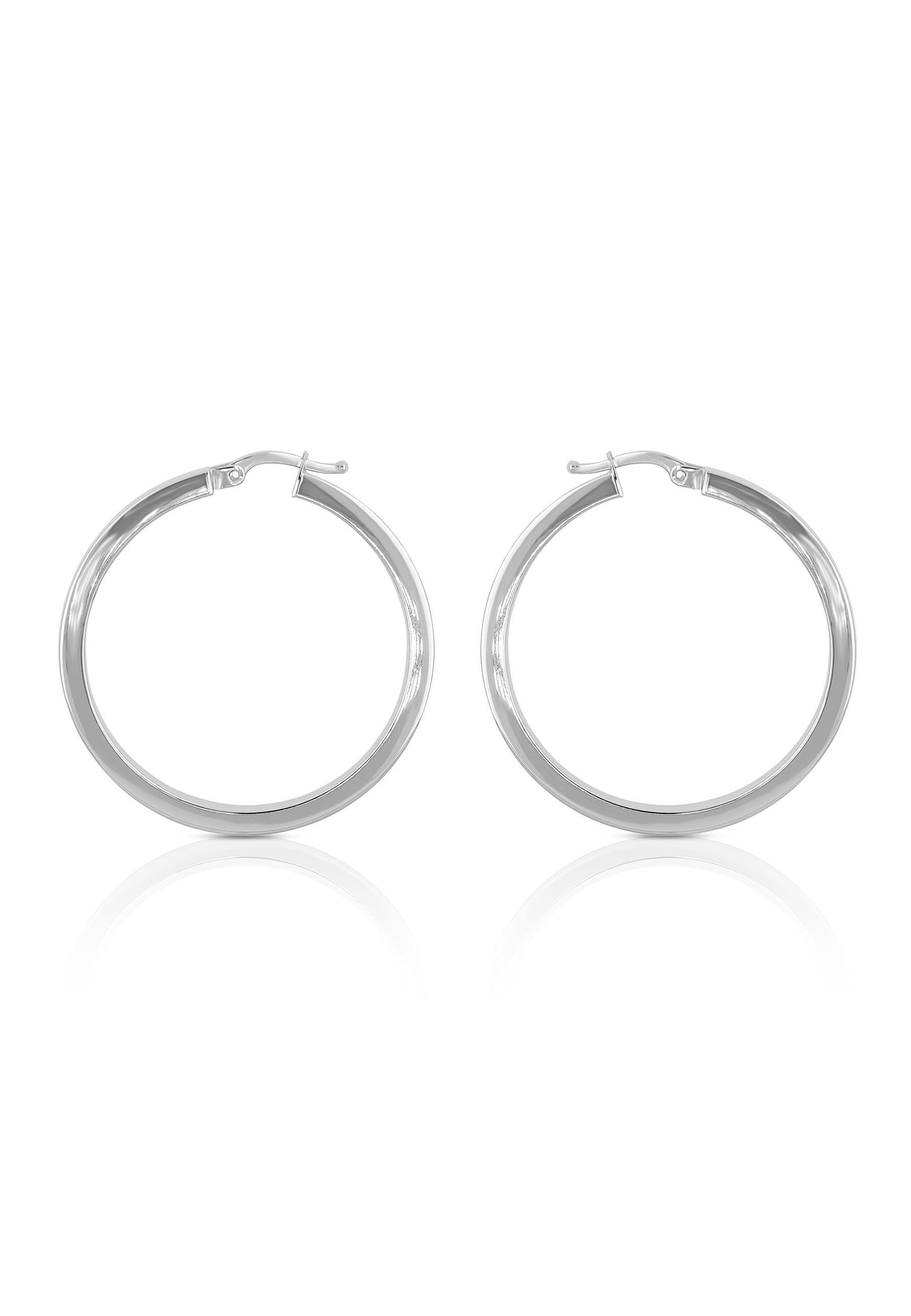 MUAU Schmuck Creolen Weissgold 750 Vierkantdraht 35mm